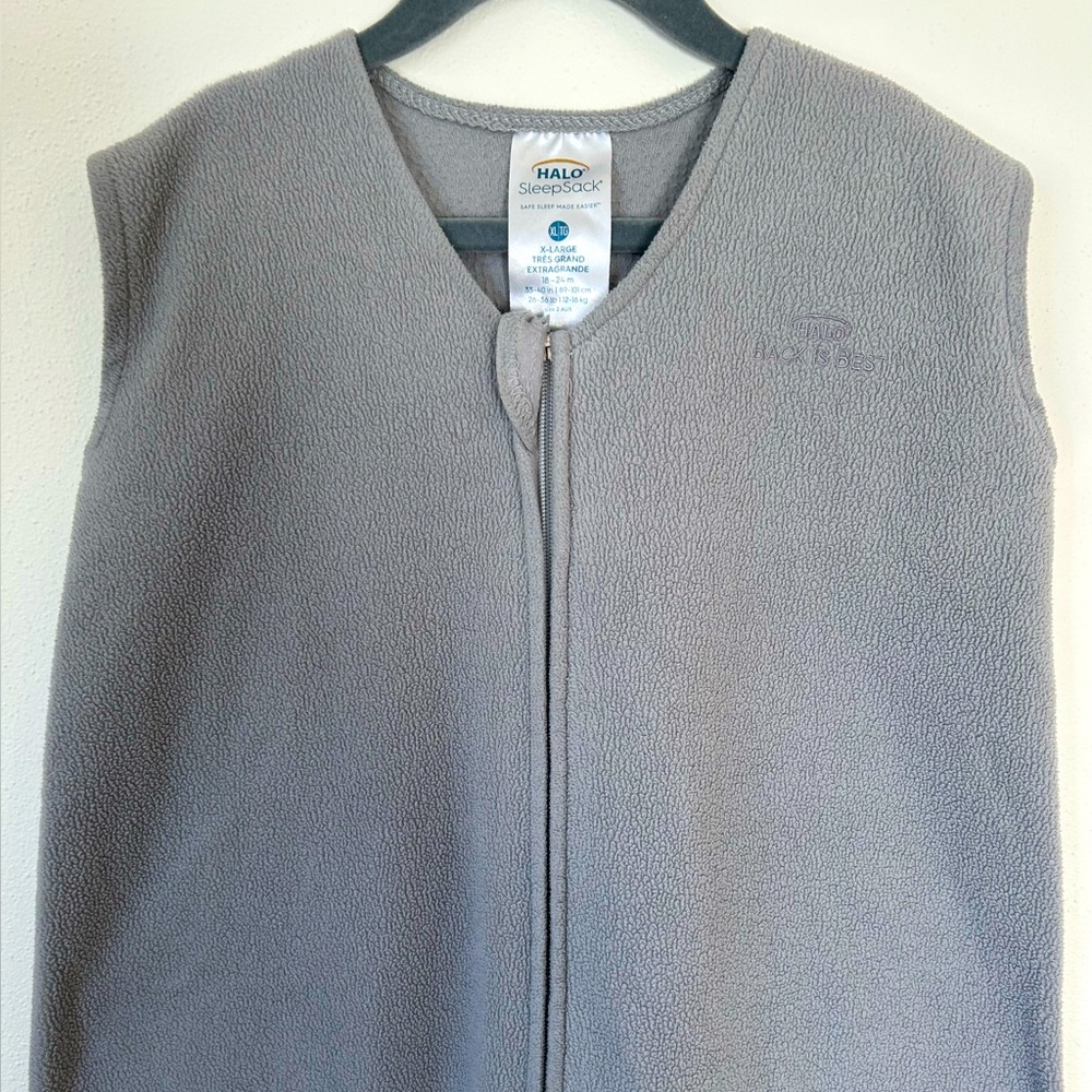 XL Gray Fleece Halo Sleepsack